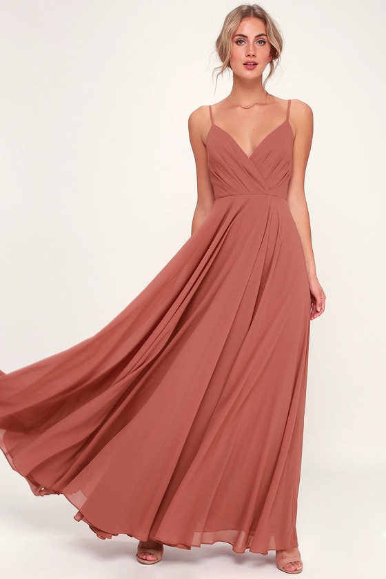 rose colored dress